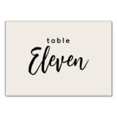 Numéro De Table Tableau de script moderne 11 Onze Mariage blanc (Dos)