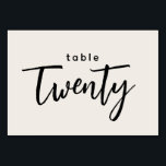 Numéro De Table Tableau de script moderne 20 Vingt Mariage blanc<br><div class="desc">Tableau de script moderne Vingt-Mariage blanc ou dîner Numéro de table. Vingt est écrit dans une police chic et branchée à la main. La couleur arrière - plan de ce numéro de tableau est modifiable en couleur, il suffit de cliquer sur le bouton customiser plus loin pour sélectionner la couleur...</div>