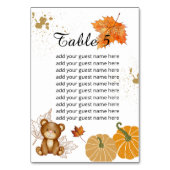 Numéro De Table Tableau de siège Automne Rouille Feuilles Teddy Be (Par défaut)