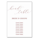 Numéro De Table Tableau de siège Mariage de la table de tête rose  (Dos)