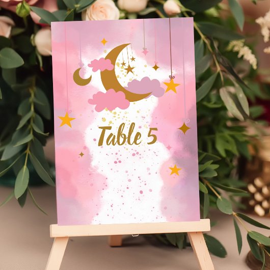 Numéro De Table Tableau de siège Twinkle Twinkle Little Star Rose