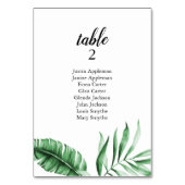 Numéro De Table Tableau de sièges à la verdure tropicale Palmier  (Dos)