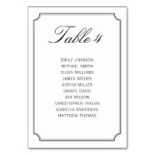 Numéro De Table Tableau de sièges blanc noir simple et élégant (Dos)