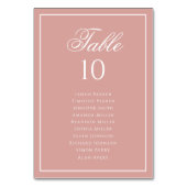 Numéro De Table Tableau de Sièges de Mariage Classique Rose Poussi (Dos)