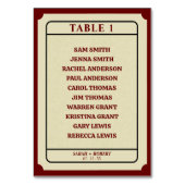 Numéro De Table Tableau de sièges du Mariage de Stub Retro (Par défaut)