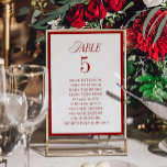 Numéro De Table Tableau de sièges Mariage blanc rouge classique<br><div class="desc">Numéro de table du tableau de Mariage rouge</div>