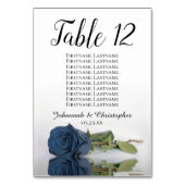 Numéro De Table Tableau de sièges Mariage en acier bleu Dusty (Dos)