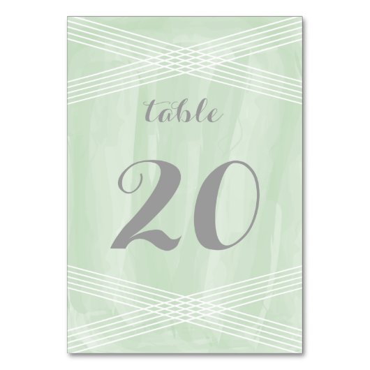 Numéro De Table Tableau Décor Aquarelle Verte (Par défaut)
