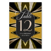 Numéro De Table Tableau des numéros de tableau Art Déco Gold Café (Dos)