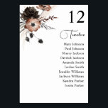 Numéro De Table Tableau des sièges de table de saumons floraux noi<br><div class="desc">Habillez vos tables de mariage ou de fête avec votre carte de sièges Black & Natural Floral Boho.</div>