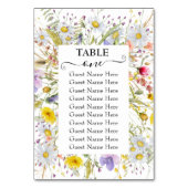Numéro De Table Tableau des sièges du Mariage Fleur sauvage du pri (Dos)