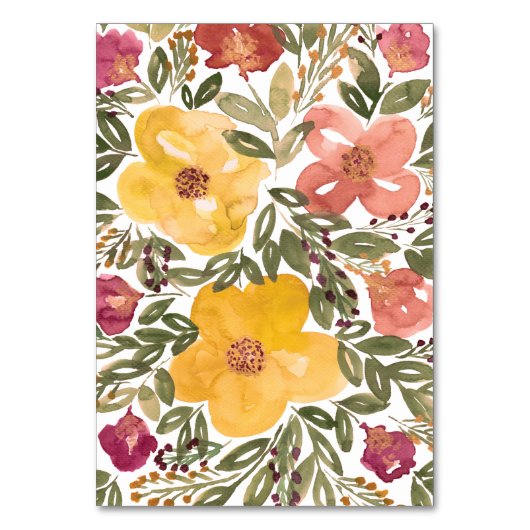 Numéro De Table Tableau en fleurs botaniques (Dos)