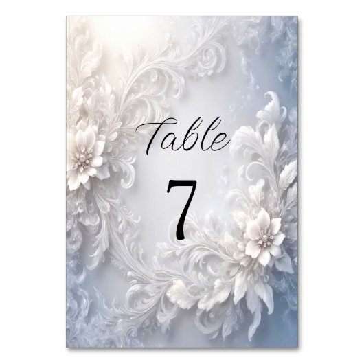 Numéro De Table Tableau Floral Blanc Numéro (Dos)