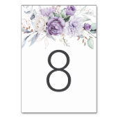 Numéro De Table Tableau Huit Aquarelle Mariage Floral pourpre (Par défaut)