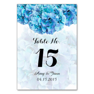 Numéro De Table Tableau mariage bleu hydrangea nombres hydrangea3