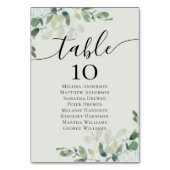 Numéro De Table Tableau Mariage Eucalyptus (Dos)