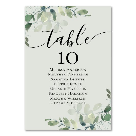 Numéro De Table Tableau Mariage Eucalyptus (Par défaut)