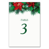 Numéro De Table Tableau Mariage frontière rouge Poinsettia (Par défaut)