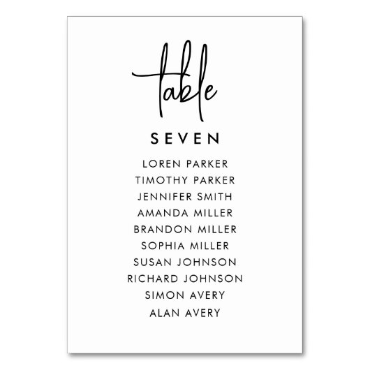 Numéro De Table Tableau Mariage moderne (Par défaut)