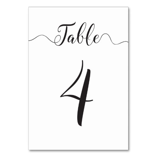 Numéro De Table Tableau mariage numéro 4 (Dos)