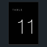 Numéro De Table Tableau minimaliste moderne noir et blanc Numéro 1<br><div class="desc">Ce numéro de table minimaliste moderne est parfait pour les numéros de table mariages ou n'importe quel numéro de table de fête! Entièrement personnalisable !</div>
