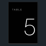 Numéro De Table Tableau minimaliste moderne noir et blanc Numéro 5<br><div class="desc">Ce numéro de table minimaliste moderne est parfait pour les numéros de table mariages ou n'importe quel numéro de table de fête! Entièrement personnalisable !</div>