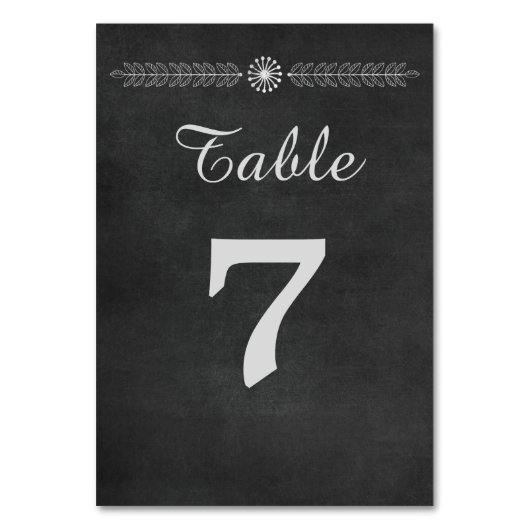 Numéro De Table Tableau noir et blanc Mariage (Dos)