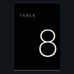 Numéro De Table Tableau noir et blanc minimaliste moderne Numéro 8<br><div class="desc">Ce numéro de table minimaliste moderne est parfait pour les numéros de table mariages ou n'importe quel numéro de table de fête! Entièrement personnalisable !</div>