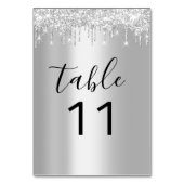 Numéro De Table Tableau Nombre Silver Grey Drivers Black Sparkly (Dos)