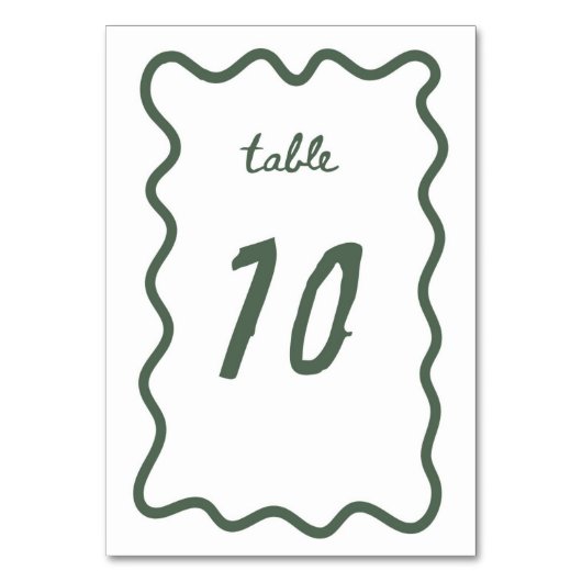 Numéro De Table Tableau numéro 10 (Dos)