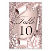 Numéro De Table Tableau Numéro 10 Cadre royal 3D simple Rose (Dos)