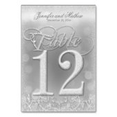 Numéro De Table Tableau numéro 12 Elégante Parties scintillant Arg (Dos)