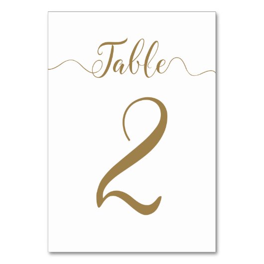 Numéro De Table Tableau Numéro 2 Mariage d'or Numéros de tableau (Dos)