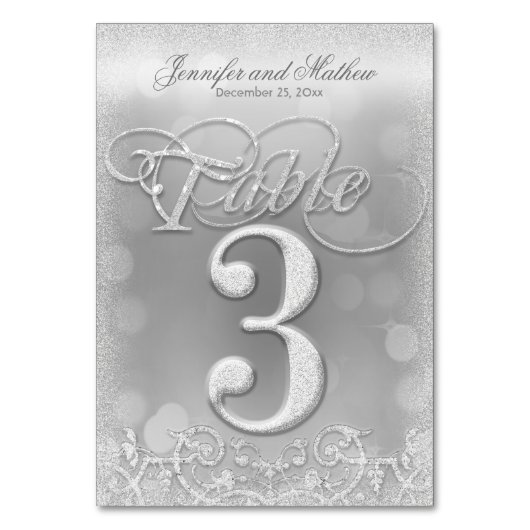 Numéro De Table Tableau Numéro 3 Elégante Parties scintillant de F (Par défaut)