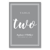 Numéro De Table Tableau numéro deux | Mariage blanc gris simple (Par défaut)