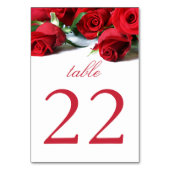 Numéro De Table Tableau Romantique Roses Rouges Grand Nombre (Dos)