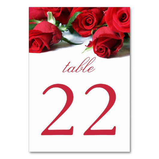 Numéro De Table Tableau Romantique Roses Rouges Grand Nombre (Par défaut)