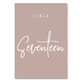 Numéro De Table Tableau rose Taupe manuscrit par script SEPT-DIX-S (Par défaut)