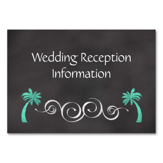 Numéro De Table Tableau Turquoise Plage Mariage Réception Insertio (Devant)