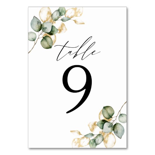 Numéro De Table Tableau vert n° 9 (Par défaut)