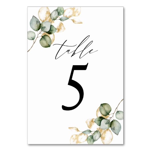 Numéro De Table Tableau vert numéro 5 (Par défaut)