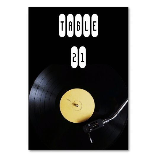 Numéro De Table TableCard : Disque vinyle sur platine. Thème rétro (Par défaut)