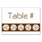 Numéro De Table Tabletop Chic en chocolat - Carton de table (Dos)