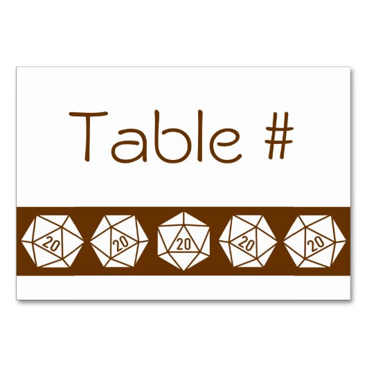 Numéro De Table Tabletop Chic en chocolat - Carton de table (Devant)