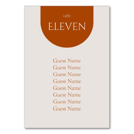 Numéro De Table Tablette de table Mariage moderne en terre cuite (Par défaut)
