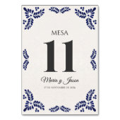 Numéro De Table Talavera Black Floral Minimalist Spanish Wedding (Par défaut)