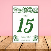 Numéro De Table Talavera mexicain vert