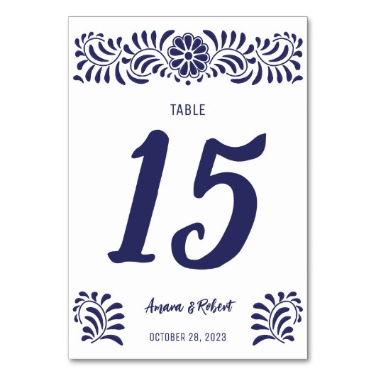 Numéro De Table Talavera mexicaine (Par défaut)