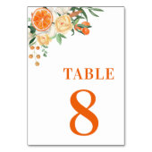 Numéro De Table Tangérine florale d'agrumes Tableau 8 Mariage (Dos)