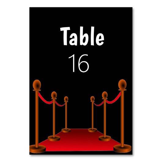 Numéro De Table Tapis rouge Hollywood Élégant doux 16 (Par défaut)